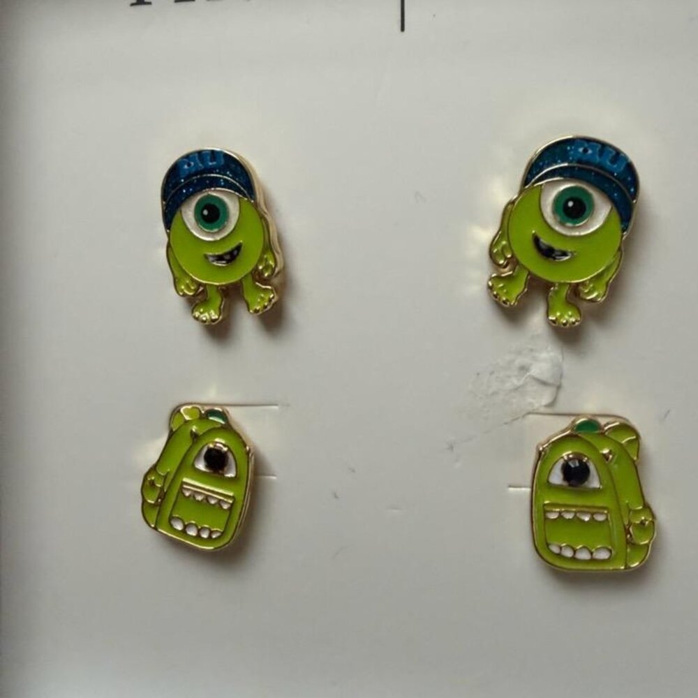 BaubleBar x Disney Pixar Monsters U Mike Wazowski Earring Set.